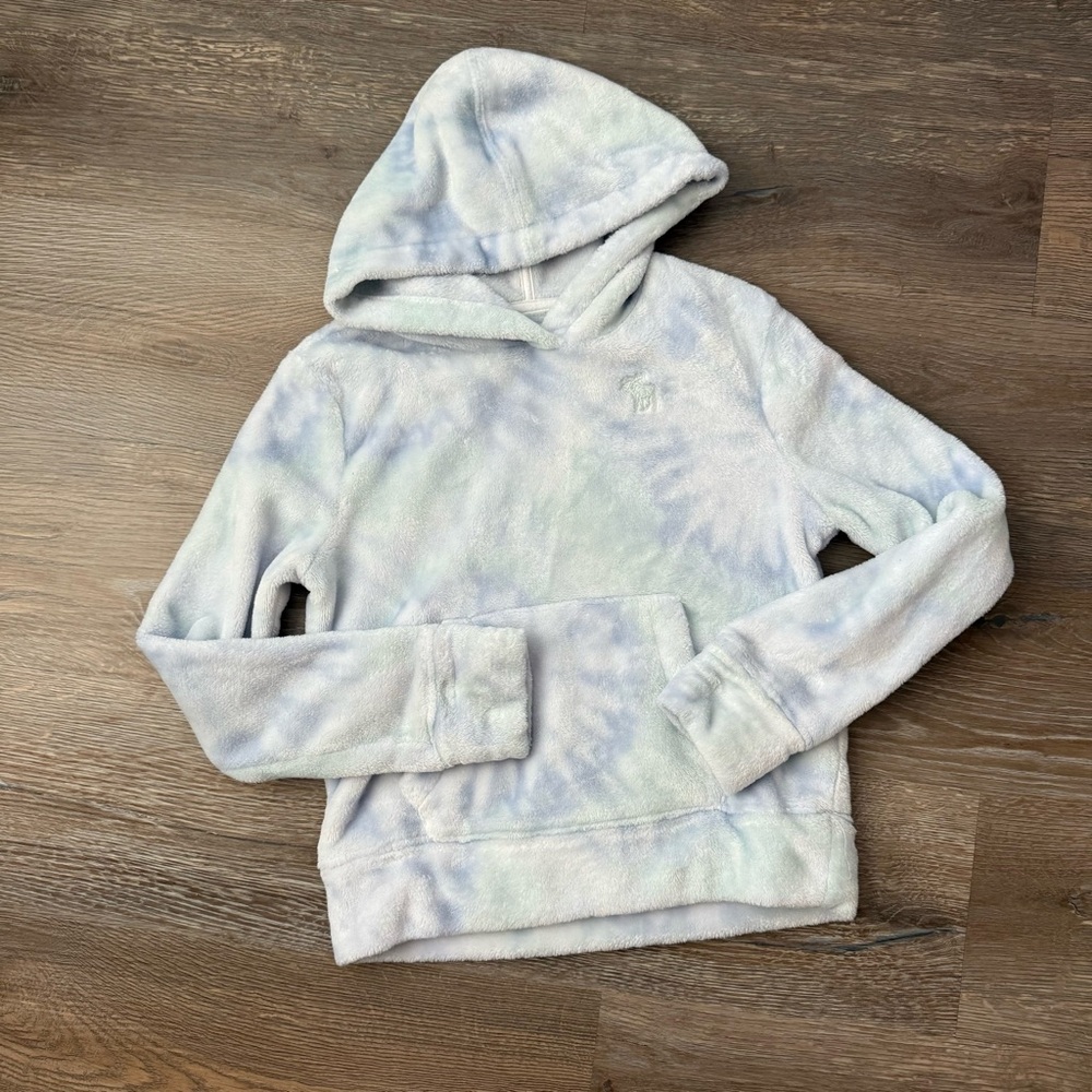 Abercrombie Kids Blue Tie Dye Fleece Hoodie Youth Size 9/10 Girls